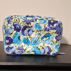 Vera Bradley Blue and Purple Floral Cosmetic Bag
